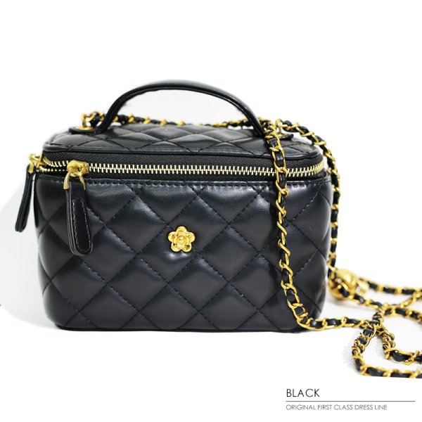 画像5: 【ANGEL R/エンジェルアール】キルティング/ フェイクレザー/ フラワーボタン/ ショルダーハンドバッグ【Fサイズ/3カラー】[OF02-C] 