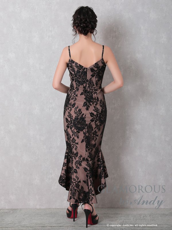 画像28: 【Andy GLAMOROUS/アンディグラマラス】マーメイド/ フリルデザイン/ 総レース/ フロントジップ/ テールカット/ ミディアムドレス/ キャバドレス[OF05]