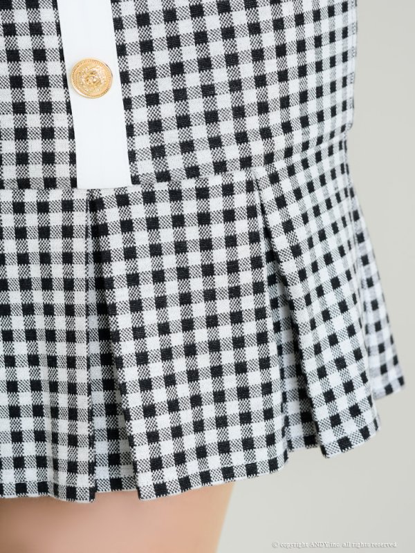 画像13: 【an /アン】ギンガムチェック/ マーメイド/ ビスチェ/ ボタンデザイン/ プリーツ/ セットアップ/ ツーピース/ ミニドレス/ キャバドレス[OF05]