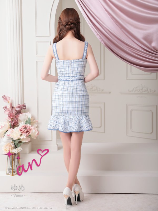 画像22: 【an/アン】マーメイド/ ツイード/ フロントジップ/ ゴールドバックル/ チェーンモチーフ/ ビスチェ/ フリル/ ミニドレス/ キャバドレス[OF05]