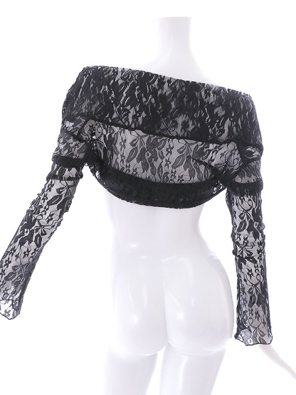 画像4: モノトーン総レースショート丈ボレロ/上着/羽織り物/アウター【Fサイズ/2カラー】[OF04-U]【IM】