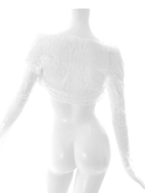 画像5: モノトーン総レースショート丈ボレロ/上着/羽織り物/アウター【Fサイズ/2カラー】[OF04-U]【IM】
