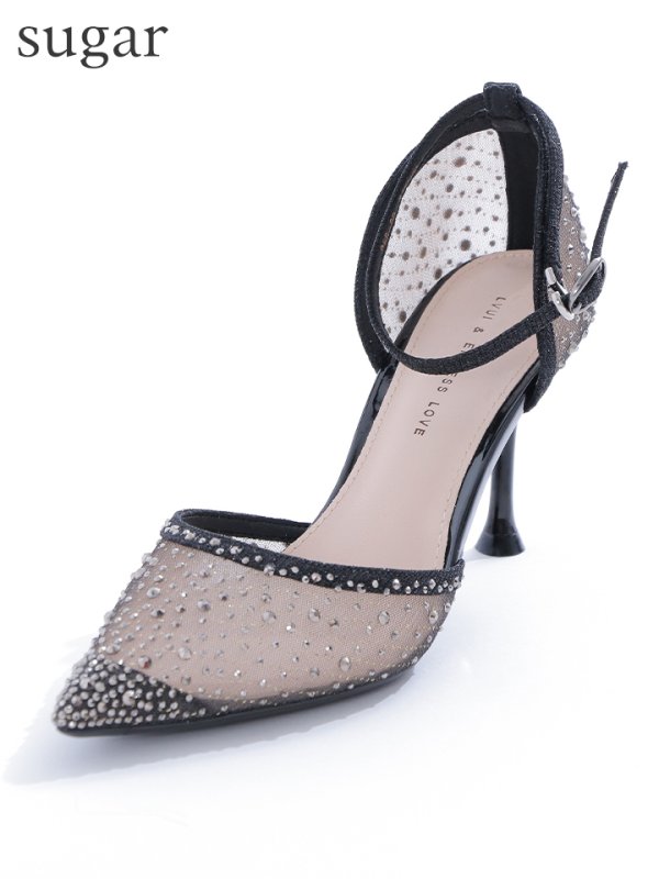 画像4: 【COMEX】 2color/ 8cmヒール/ ラメ/ ラインストーン/ ピンヒール/ ポインテッドトゥ/ ハイヒール/ ストラップ付き/ パンプス[OF02]