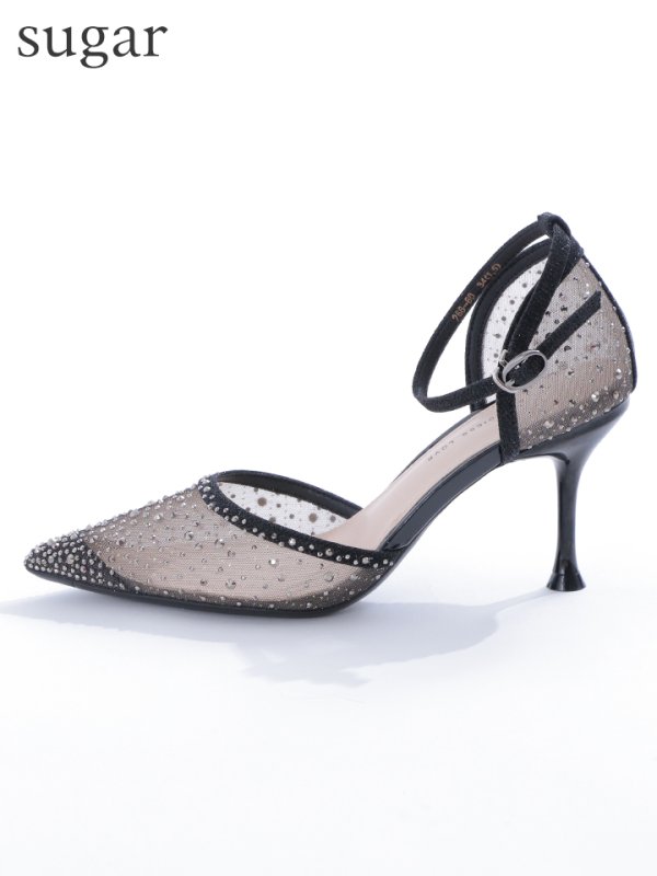 画像6: 【COMEX】 2color/ 8cmヒール/ ラメ/ ラインストーン/ ピンヒール/ ポインテッドトゥ/ ハイヒール/ ストラップ付き/ パンプス[OF02]