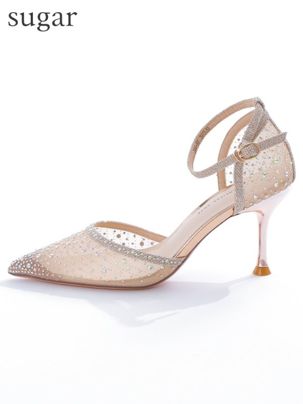 画像12: 【COMEX】 2color/ 8cmヒール/ ラメ/ ラインストーン/ ピンヒール/ ポインテッドトゥ/ ハイヒール/ ストラップ付き/ パンプス[OF02]