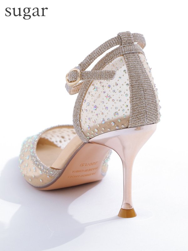 画像13: 【COMEX】 2color/ 8cmヒール/ ラメ/ ラインストーン/ ピンヒール/ ポインテッドトゥ/ ハイヒール/ ストラップ付き/ パンプス[OF02]