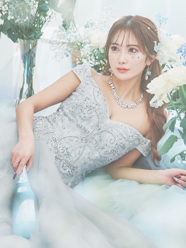 画像11: 【関西コレクション着用】【Lip line/リップライン】オフショル/ ビジュー/ チュール/ Aライン/ ロング/ キャバドレス long[HC03]