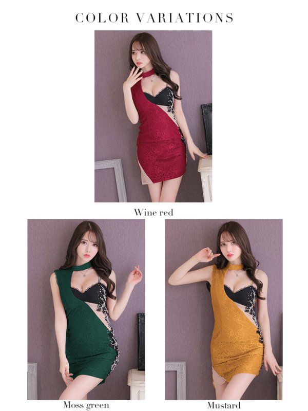 画像20: XSサイズあり【Glossy/グロッシー】バストリボン/ ストレッチ/ ワッフル/ セットアップ/ ミニドレス/ キャバドレス[OF08]