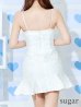 画像9: XSサイズあり【ROBE de FLEURS/ローブドフルール】 スパンコール/ ダイヤチュール/ キャミソール/ フロントジップ/ フレア/ ミニドレス/ キャバドレス[OF2]