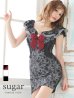 画像1: 即日発送!! XSサイズあり【ROBE de FLEURS/ローブドフルール】フラワーレース / チェック/ リボン/ タイト/.キャバドレス[OF2] (1)