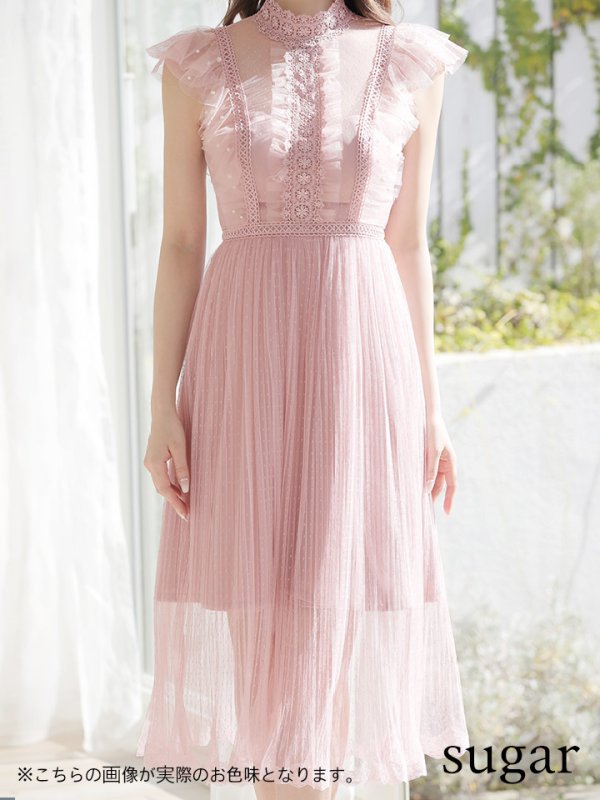 画像5: 即日発送!!【ROBE de FLEURS/ローブドフルール】ドットチュール/ アンティーク/ マキシドレス/ ワンピース/ キャバドレスlong[OF08]