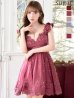 画像1: 【ROBE de FLEURS/ローブドフルール】立体フラワー/ パールチュール/ フレア/ ミニドレス/ キャバドレス[OF2] (1)