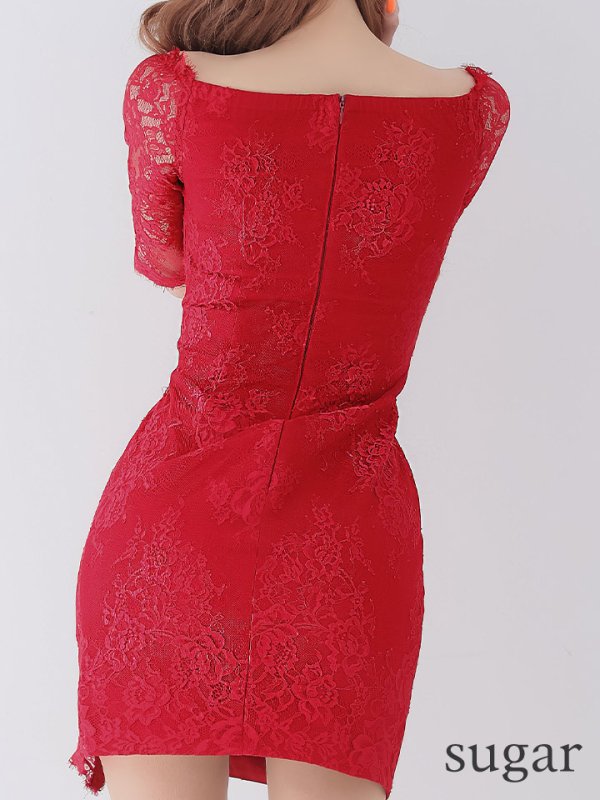 画像9: 【Glossy/グロッシー】オフショル/ ジップ/ ZIPフロントジップ/ ZIP 袖あり/ タイト/ ミニドレス/ キャバドレス【OF08】