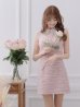 画像4: XSサイズあり【ROBE de FLEURS/ローブドフルール】ラメツイード/ ビジュー/ 襟つき/ 台形スカート/ ミニドレス/ キャバドレス[OF2]