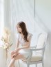 画像5: XS〜Lサイズあり【ROBE de FLEURS/ローブドフルール】ウエストビジュー/ シースルーレース/ フリルスリーブ/ 台形スカート/ ミニドレス/ キャバドレス　ピンクモカ[OF2]