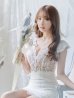 画像6: XS〜Lサイズあり【ROBE de FLEURS/ローブドフルール】ウエストビジュー/ シースルーレース/ フリルスリーブ/ 台形スカート/ ミニドレス/ キャバドレス　ピンクモカ[OF2]