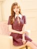 画像16: XSサイズあり【ROBE de FLEURS/ローブドフルール】ツイード/ 襟付きジップ/ フレア/ ミニドレス/ キャバドレス[OF2]