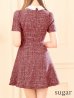 画像22: XSサイズあり【ROBE de FLEURS/ローブドフルール】ツイード/ 襟付きジップ/ フレア/ ミニドレス/ キャバドレス[OF2]