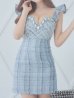 画像8: XSサイズあり【ROBE de FLEURS/ローブドフルール】ラメツイード/ 大粒ビジュー/ フリル/ タイト/ ミニドレス/ キャバドレス[OF2]
