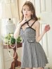 画像6: XSサイズあり【ROBE de FLEURS/ローブドフルール】ツイード/ ジップ/ リボンチョーカー/ キャミソール/ フレア/ ミニドレス/ キャバドレス[OF2]
