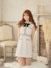画像11: XS-Lサイズあり【ROBE de FLEURS/ローブドフルール】ツイード/ リボン/ 襟つき/ 台形スカート/ ミニドレス/ キャバドレス[OF2]