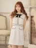 画像14: XS-Lサイズあり【ROBE de FLEURS/ローブドフルール】ツイード/ リボン/ 襟つき/ 台形スカート/ ミニドレス/ キャバドレス[OF2]