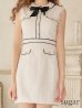 画像17: XS-Lサイズあり【ROBE de FLEURS/ローブドフルール】ツイード/ リボン/ 襟つき/ 台形スカート/ ミニドレス/ キャバドレス[OF2]