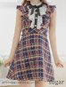 画像8: XSサイズあり【ROBE de FLEURS/ローブドフルール】クラシカルリボン/ ラメツイード/ フレア/ ミニドレス/ キャバドレス[OF2]