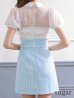 画像11: XSサイズあり【ROBE de FLEURS/ローブドフルール】パフスリーブ/ ラメツイード/ ビジュー/ 台形スカート/ ミニドレス/ キャバドレス[OF2]