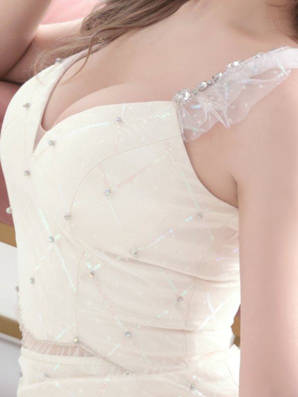 画像14: XSサイズあり【ROBE de FLEURS/ローブドフルール】スパンコール/ ドットチュール/ セットアップ/ノースリーブ/ フリル/ ミニドレス/ キャバドレス[OF08]