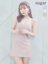 XSサイズあり【ROBE de FLEURS/ローブドフルール】クリスタルビジュー/ フロントジップ/ キャミソール/ ミニドレス/ キャバドレス[OF2]