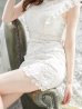 画像6: 【ROBE de FLEURS/ローブドフルール】フェミニンローズ/ フリル/ ケミカルレース/ ノースリーブ/ 台形スカート/ ミニドレス/ キャバドレス[OF2]