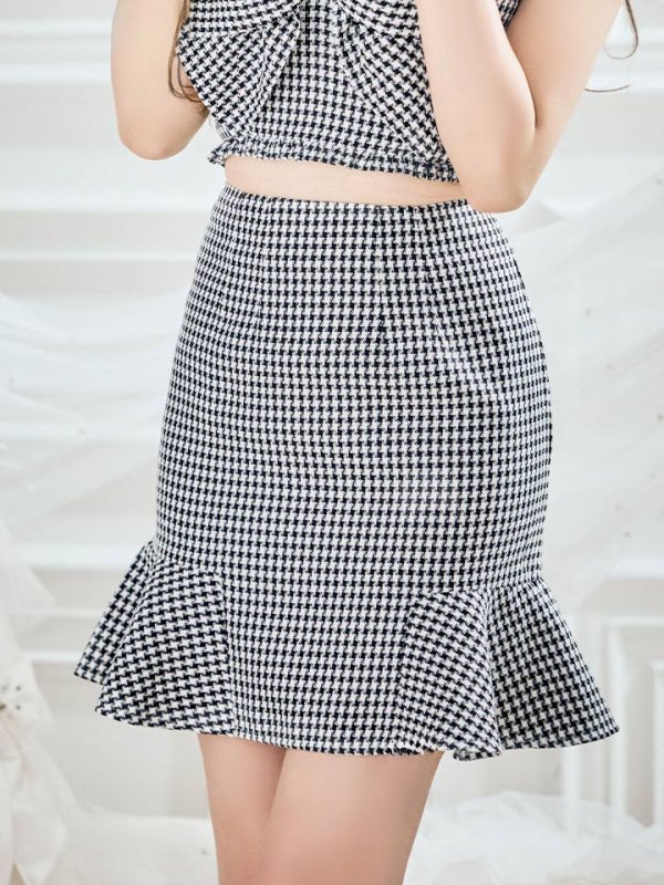 画像20: 【皇らいか/関西コレクション着用】XSサイズあり【ROBE de FLEURS/ローブドフルール】ツイード/ リボン/ ビジュー/ マーメイド/ フリル/ セットアップ/ ミニドレス/ キャバドレス[OF08]