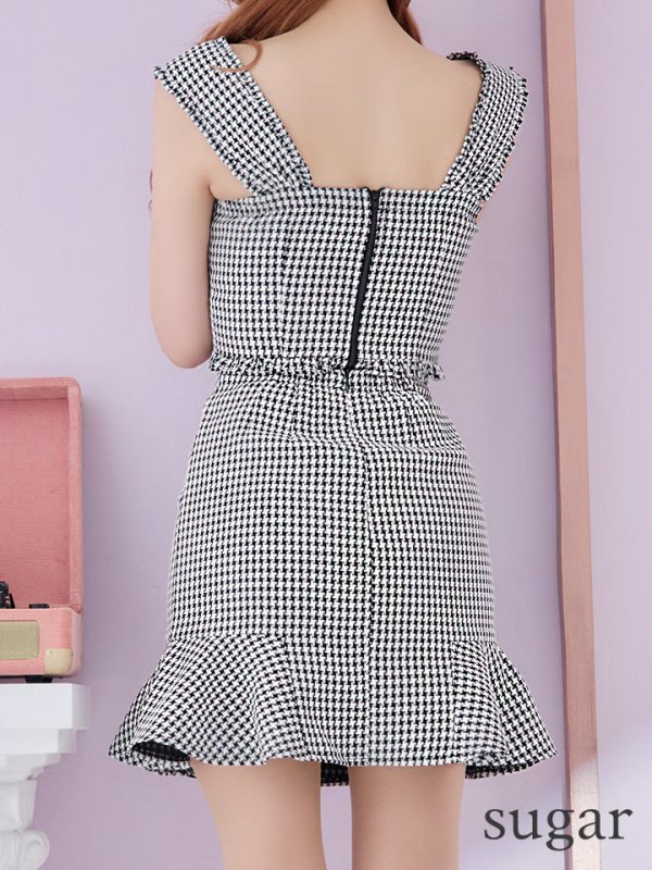 画像29: 【皇らいか/関西コレクション着用】XSサイズあり【ROBE de FLEURS/ローブドフルール】ツイード/ リボン/ ビジュー/ マーメイド/ フリル/ セットアップ/ ミニドレス/ キャバドレス[OF08]