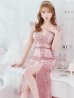 画像6: XSサイズあり【ROBE de FLEURS/ローブドフルール】マーメイド/ レース/ オーガンジー/ バストチャーム/ フリルショルダー/ セットアップ/ ひざ丈/ ミディアムドレス/ キャバドレス[OF2]