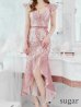 画像8: XSサイズあり【ROBE de FLEURS/ローブドフルール】マーメイド/ レース/ オーガンジー/ バストチャーム/ フリルショルダー/ セットアップ/ ひざ丈/ ミディアムドレス/ キャバドレス[OF2]