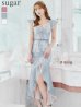 画像15: XSサイズあり【ROBE de FLEURS/ローブドフルール】マーメイド/ レース/ オーガンジー/ バストチャーム/ フリルショルダー/ セットアップ/ ひざ丈/ ミディアムドレス/ キャバドレス[OF2]