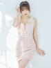 画像3: XSサイズあり【ROBE de FLEURS/ローブドフルール】ドットチュールリボン/ ツイード/ キャミソール/ バストジップ/ タイト/ ミニドレス/ キャバドレス[OF2]