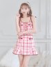 画像4: sugarコラボ商品☆【XSサイズあり】【ROBE de FLEURS/ローブドフルール】チェック柄/ マーメイド/ ショルダーリボン/ キャミソール/ セットアップ/ ミニドレス/ キャバドレス[OF2]