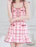 画像10: sugarコラボ商品☆【XSサイズあり】【ROBE de FLEURS/ローブドフルール】チェック柄/ マーメイド/ ショルダーリボン/ キャミソール/ セットアップ/ ミニドレス/ キャバドレス[OF2]