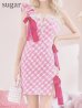 画像8: sugar限定コラボ☆XS-Lサイズあり【ROBE de FLEURS/ローブドフルール】ツイード/ リボン/ ワンショルダー/ フロントジップ/ タイト/ ミニドレス/ キャバドレス[OF2]