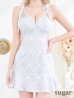 画像19: XSサイズあり【ROBE de FLEURS/ローブドフルール】グリッター/ 立体レース/ フロントジッパー/ ノースリーブ/ Aライン/ フレア/ ミニドレス/ キャバドレス[OF2]