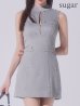 画像11: XS-Lサイズあり【ROBE de FLEURS/ローブドフルール】ハイネック/ ジッパー/ ワンカラー/ ノースリーブ/ Aライン/ ミニドレス/ キャバドレス[OF2]