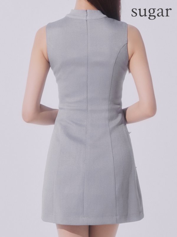 画像12: XS-Lサイズあり【ROBE de FLEURS/ローブドフルール】ハイネック/ ジッパー/ ワンカラー/ ノースリーブ/ Aライン/ ミニドレス/ キャバドレス[OF08]【一部予約商品/12月上旬発送予定】