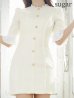 画像8: XSサイズあり【ROBE de FLEURS/ローブドフルール】ラメツイード/ 七分袖/ 袖フリル/ リボン/ フレア/ ミニドレス/ キャバドレス[OF2]