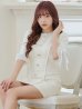 画像4: XSサイズあり【ROBE de FLEURS/ローブドフルール】ラメツイード/ 七分袖/ 袖フリル/ リボン/ フレア/ ミニドレス/ キャバドレス[OF2]