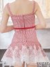 画像8: XSサイズあり【ROBE de FLEURS/ローブドフルール】ツイード/ ギンガムチェック/ フロントジップ/ ノースリーブ/ スパンコール/ フレア/ ミニドレス/ キャバドレス[OF2]