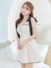 画像2: XSサイズあり【ROBE de FLEURS/ローブドフルール】肩リボン/ パステルチェック/ フロントジップ/ ツイード/ フレア/ ミニドレス/ キャバドレス[OF2] (2)