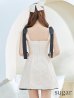画像9: XSサイズあり【ROBE de FLEURS/ローブドフルール】肩リボン/ パステルチェック/ フロントジップ/ ツイード/ フレア/ ミニドレス/ キャバドレス[OF2]