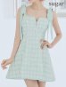 画像29: XSサイズあり【ROBE de FLEURS/ローブドフルール】肩リボン/ パステルチェック/ フロントジップ/ ツイード/ フレア/ ミニドレス/ キャバドレス[OF2]